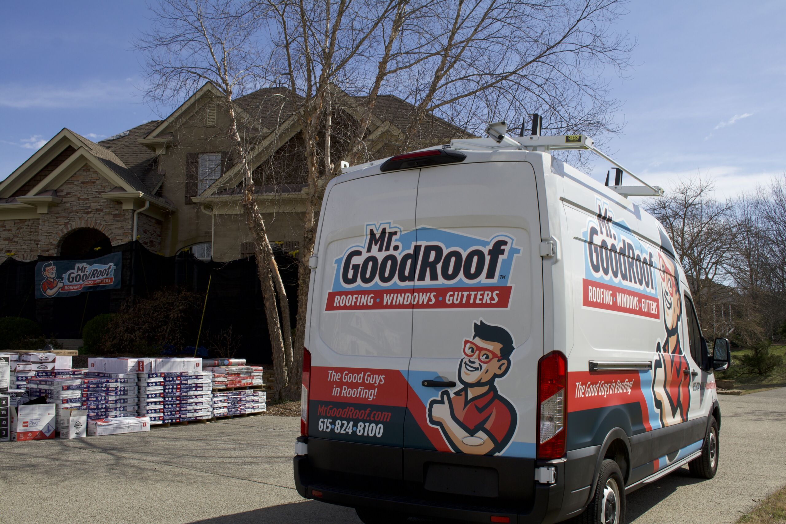 Nashville Roof Replacement Company Mr GoodRoof on-site of replacement